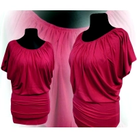 Sukienka Daniela - nietoperz z mocno marszczonym dekoltem